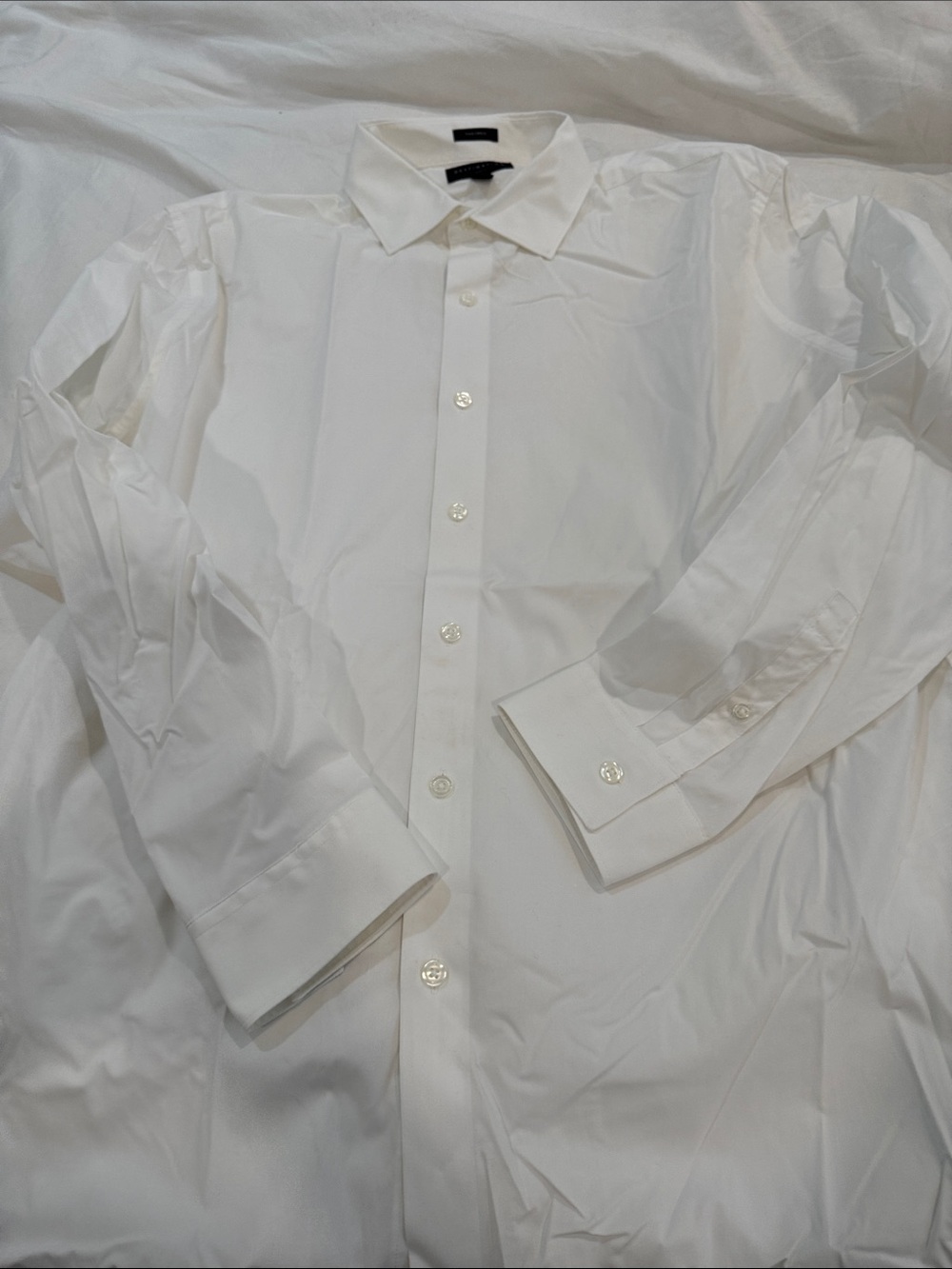 J. Crew Men's White Button-Front Dress Shirt,17 1/2/35